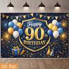 2D Happy 90th Birthday Hintergrund Banner Ballon Feuerwerk Party Deko