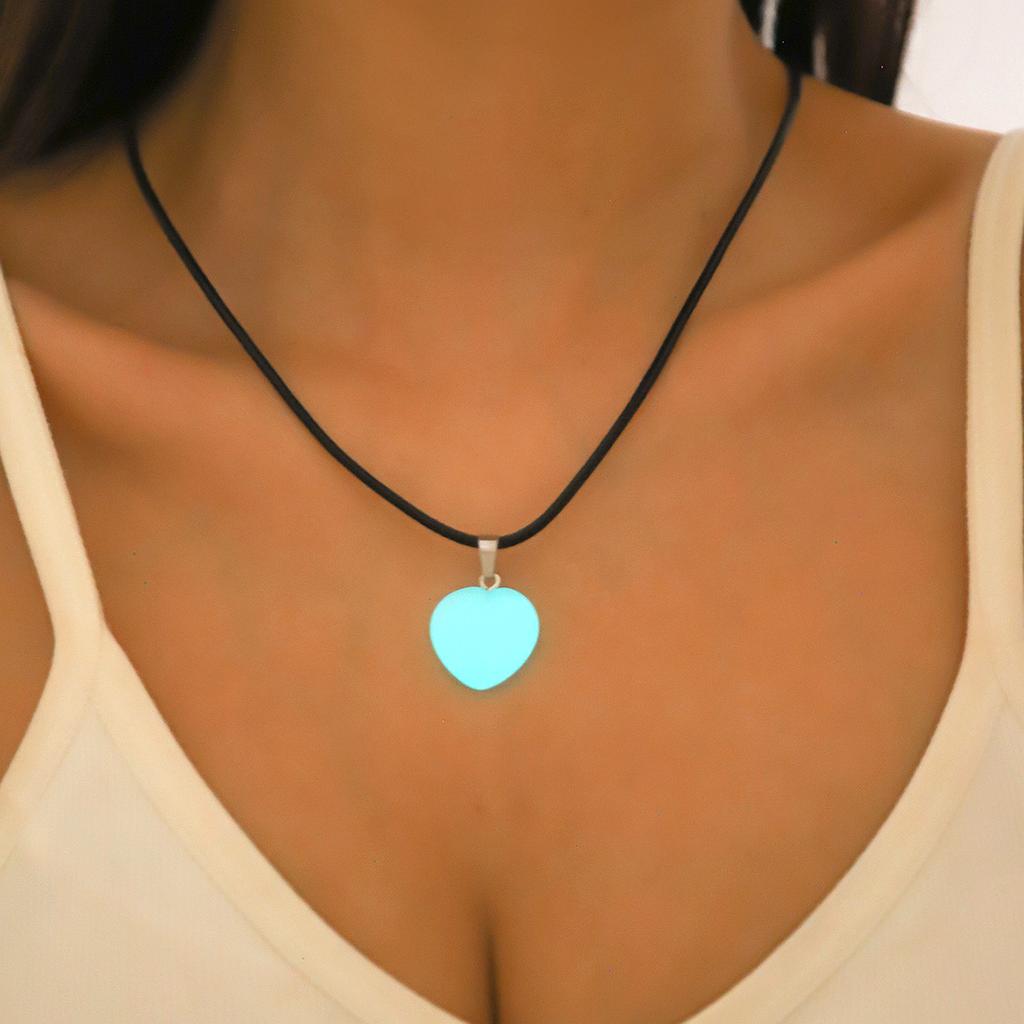 Necklace for Women Mushroom Jewelry Luminous Stone Pendant Necklace Moon Hexagonal Pillar Pendant Simple Luminous Necklace Elegant Necklace