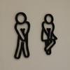 3D Printed Bathroom Door Sign Male & Female Restrooms Symbol Door Decor Restaurant Hotel Cafe Toilet Signage Wall Sticker