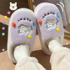 Cartoon Women Home Slippers Plush Warm Thick Bottom Slides Cute Soft Non-slip Slippers Indoor Outdoor Men Casual Slippers