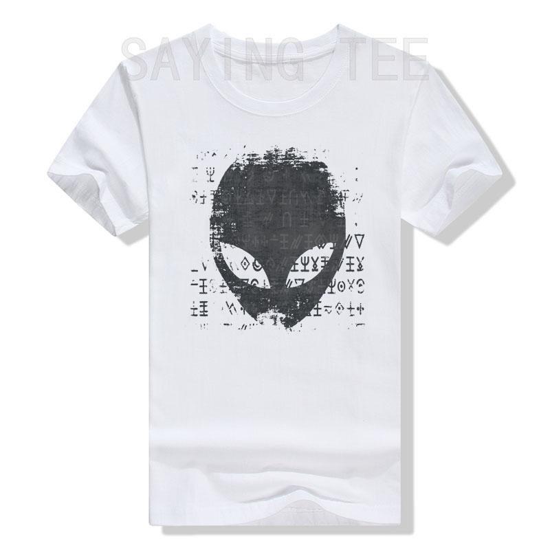 Koszulka z głową kosmity Symbole kosmitów Napis Koszulki UFO Miłośnicy kosmosu Graficzna koszulka Top Y2k Śmieszne stroje dla teoretyków spiskowych Prezenty