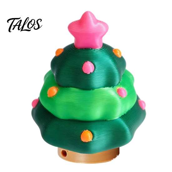 3D Printed Christmas Decor Tree Fidget Clicker Keychain, Shaped Stress Relief Holiday Party Favors Toy, Sensory Figure Key Ring Accessory for
