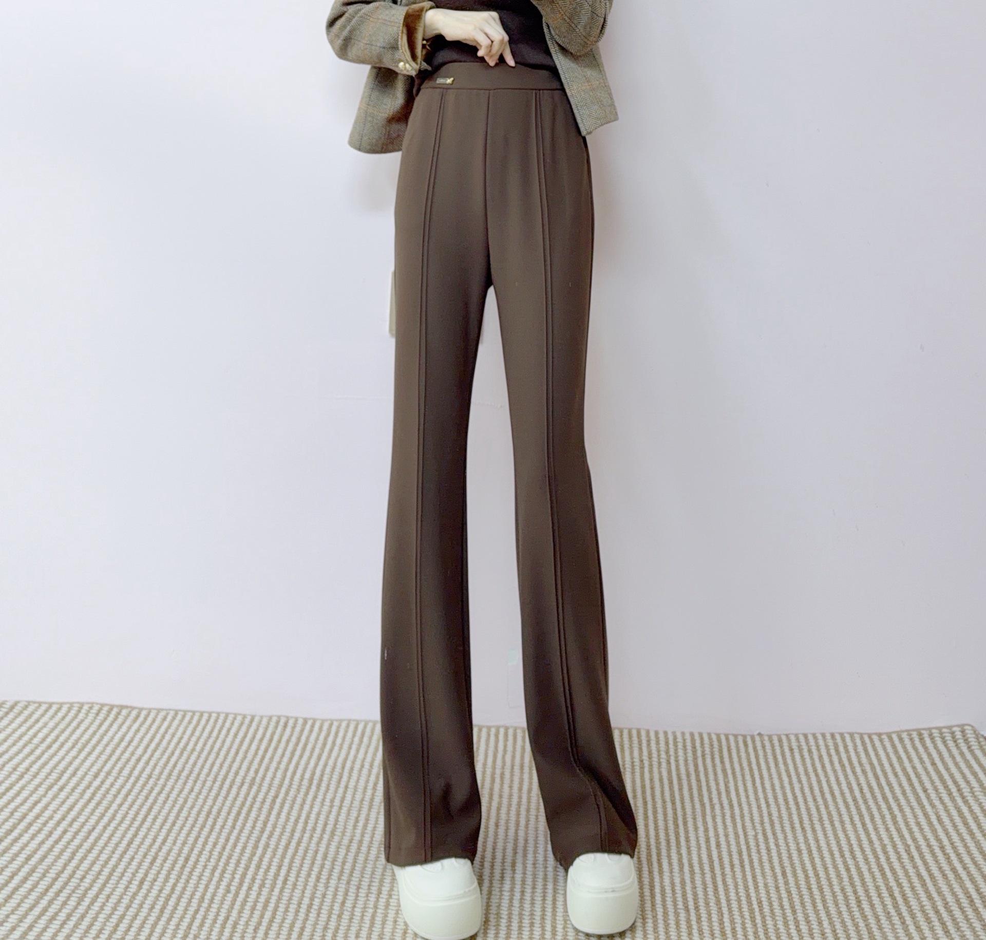 Spring 2026 Fashionable High-Waisted Slimming Micro-Flare Pants - Elegant Bell Bottoms L (54-59 kg)