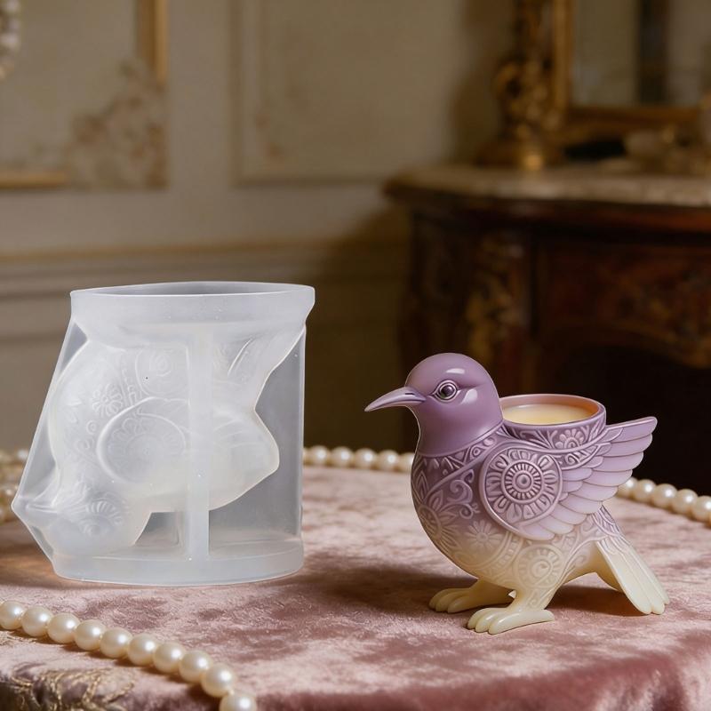 Multipurpose Silicone Mould For Handmade Concrete Flower Pots And Charm Resin Decoration Items In Bird Designs