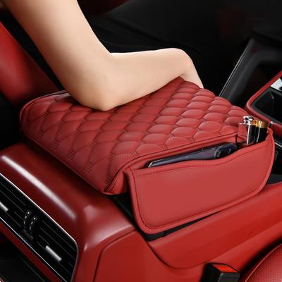 Car Armrest Box Pad Thicken Memory Foam Center Console Arm Rest Protector Cover Elbow Rest Cushion with Storage Pocket