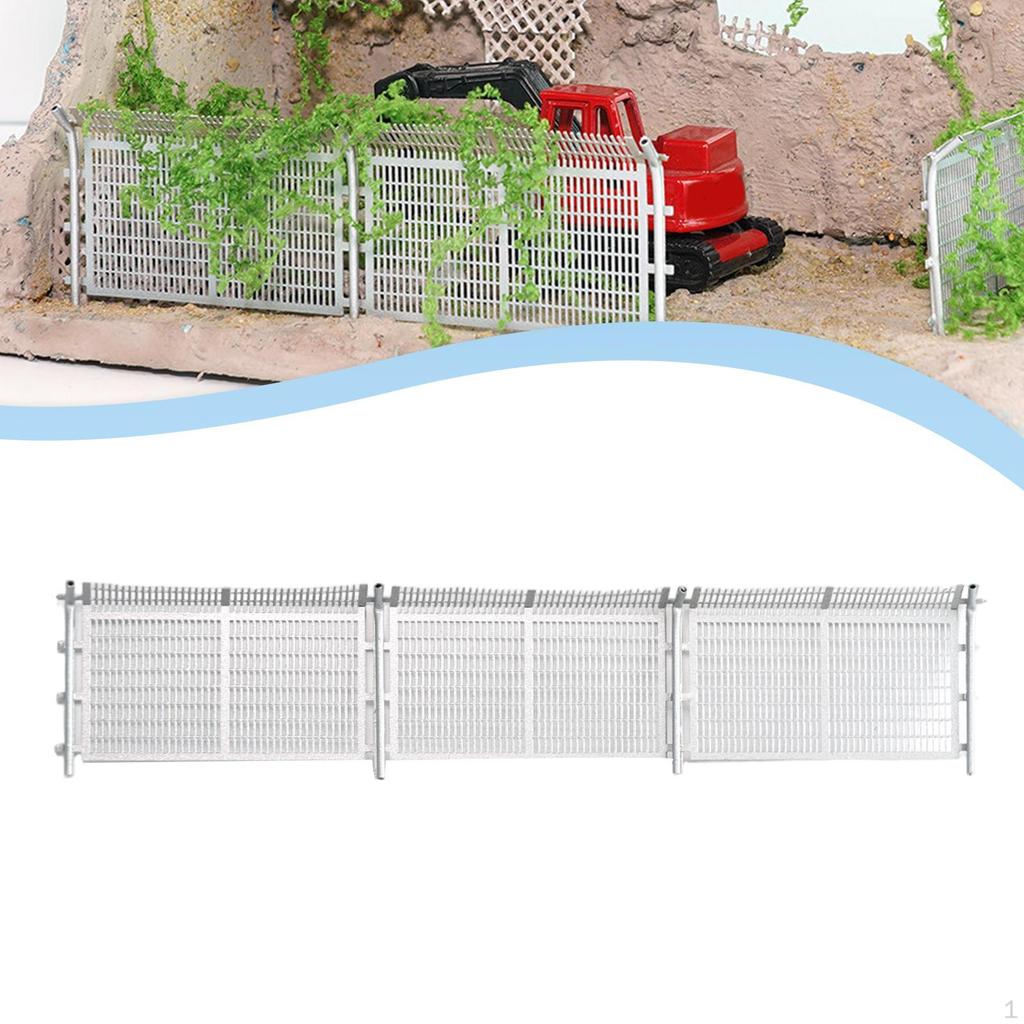 Model Railway Scenery Fence Easy Installation 1:64 Ornament for Micro Landscape Decor Building