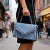 Vintage Denim Purse With Tassels For Daily Casual Use