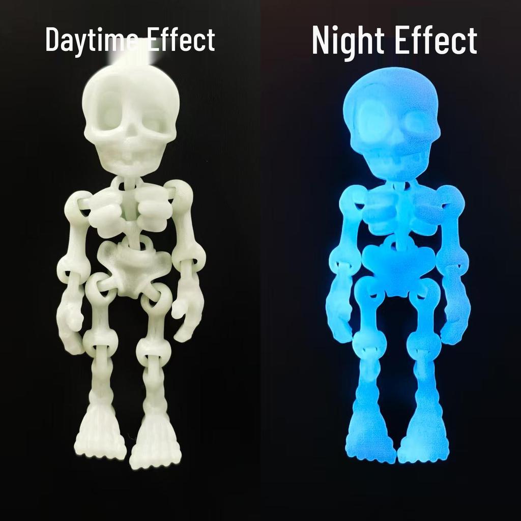 3D Printed Movable Skeleton Man Refrigerator Magnet - Halloween Decoration Model