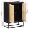 Sideboard Black 55 x 30 x 76 cm Solid Mango Wood and Iron