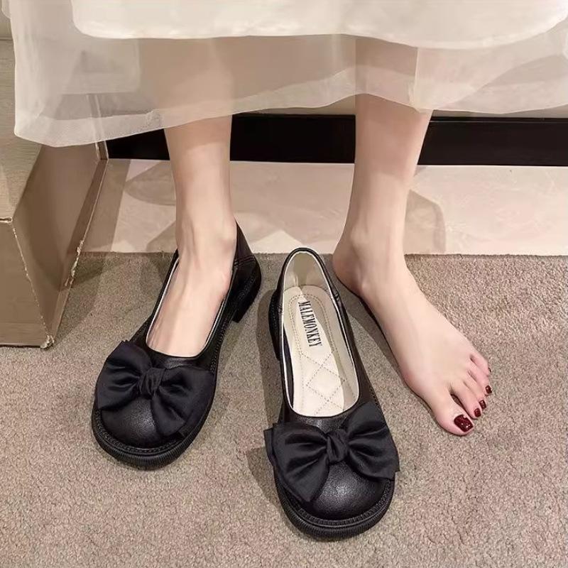 Gentle Wind Flat-soled Single Shoes Female 2025 New with Skirt Versatile Fairy Shoes Bow French Mary Jane Women's Shoes