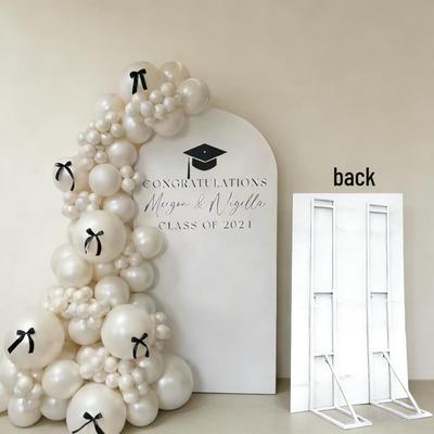 Height-Adjustable Outdoor Advertising Stand with Human-Shaped Poster Background - White Metal Frame