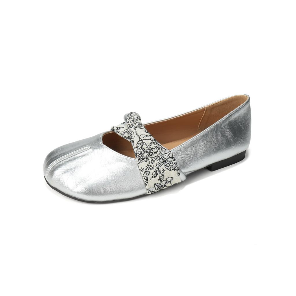 Flat Shoes Round Head Single Shoes Women's Shallow Mouth Flat Mary Jane Shoes for Woman