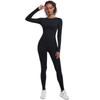 Seamless Tight-fitting High-waisted Ski Suit Shapewear Sports Running And Cycling Long-sleeved Yoga Suit For Women