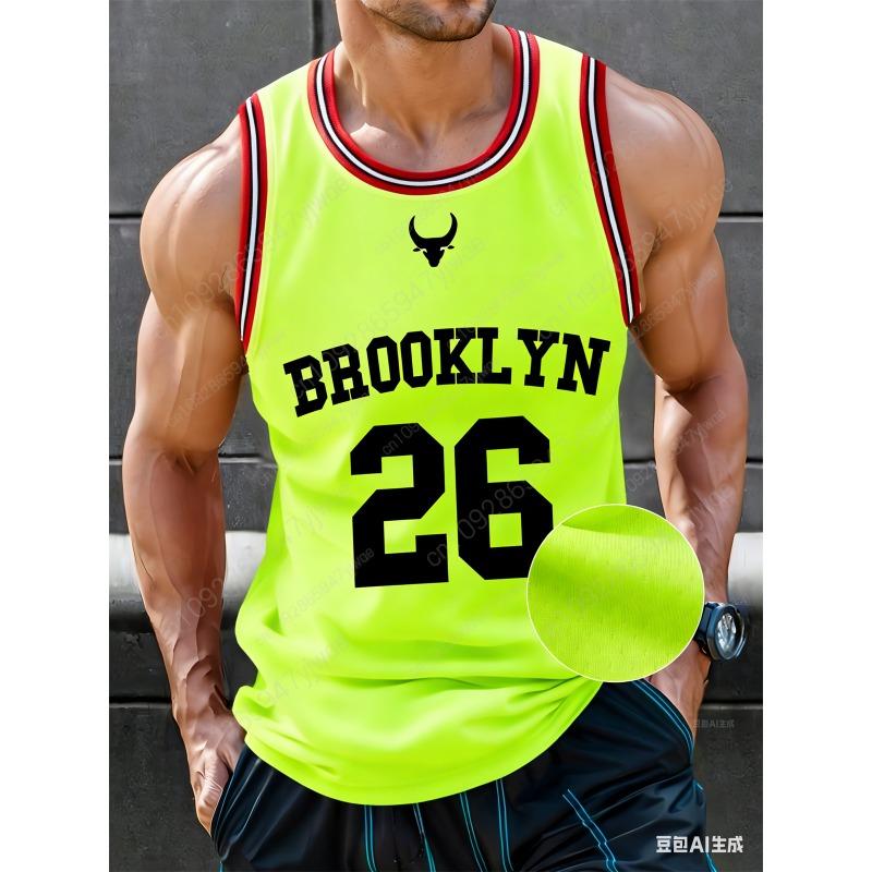 Brooklyn No.26 O-Neck Basketball Jersey Loose Quick Drying Fabric Outdoor Fitness Training Casual Sleeveless Summer Men'S Vest