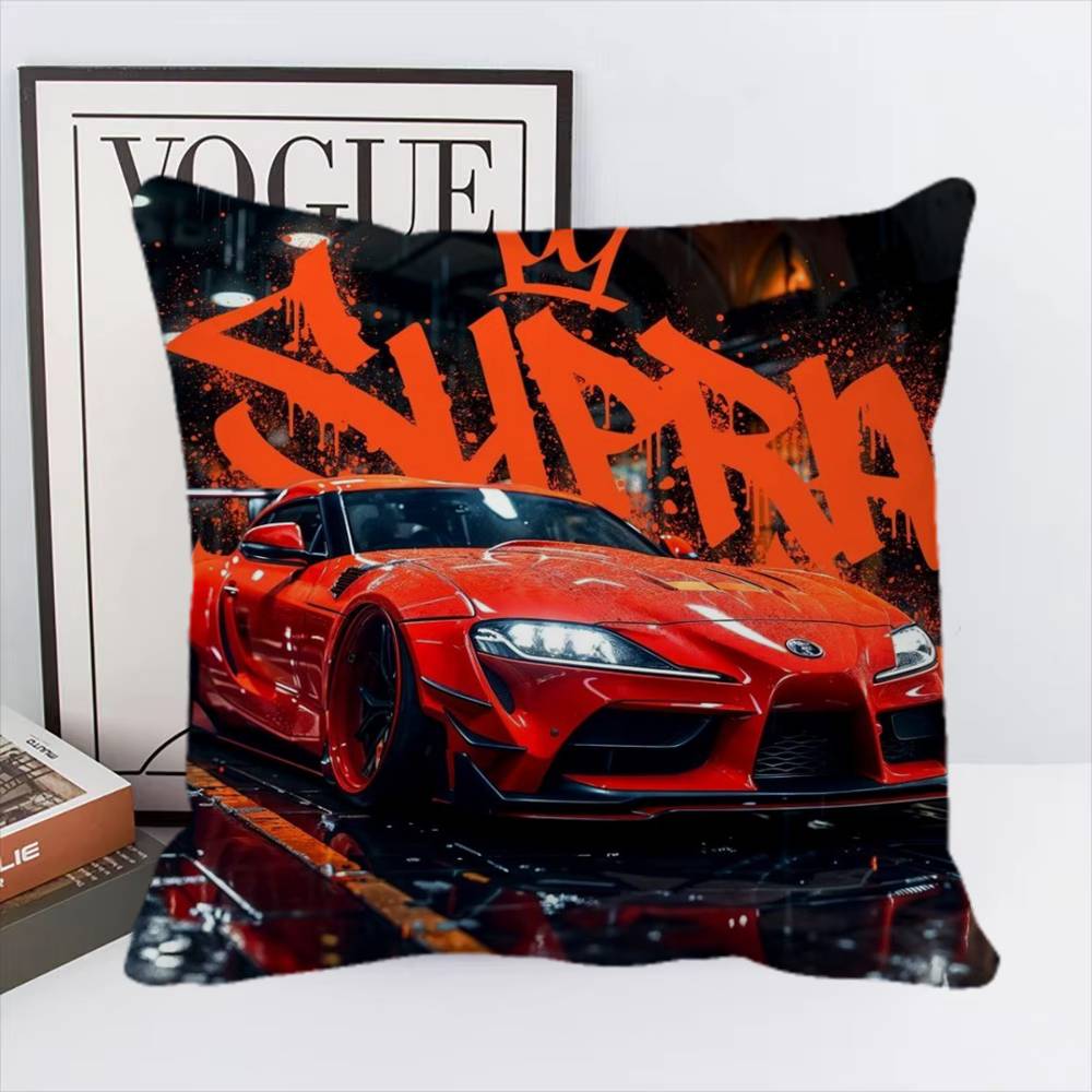 Blue Miata Supra Car E36 Luxury Super Car Pillow Case Square Pillow Bedroom Sofa Leisure Comfort Cushion Home Decoration