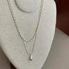 2026 Hot Minimalist Water Drop Pendant Double Layer Necklace - Simple Niche Choker