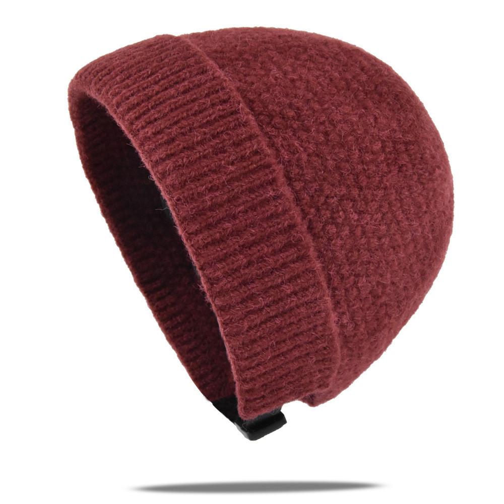 Knitted With Hat Stretch Adjusting Cotton Material Hat Dome Warm Hat Fashion