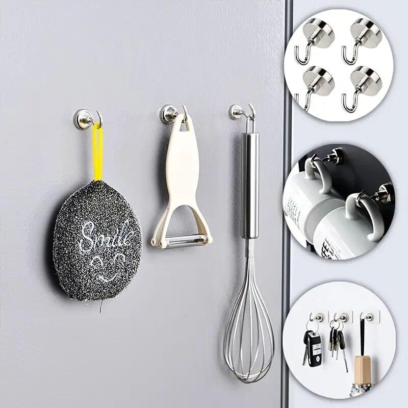 10Pcs Powerful Hook Wall-mounted Practical Load Bearing Hook Key Coat Cup Hanging Home Kitchen Storage Organization