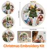 Christmas Stamped Embroidery Kit with Needle Thread Instructions Christmas Series Craft Needlework Handmade for Adults Beginner