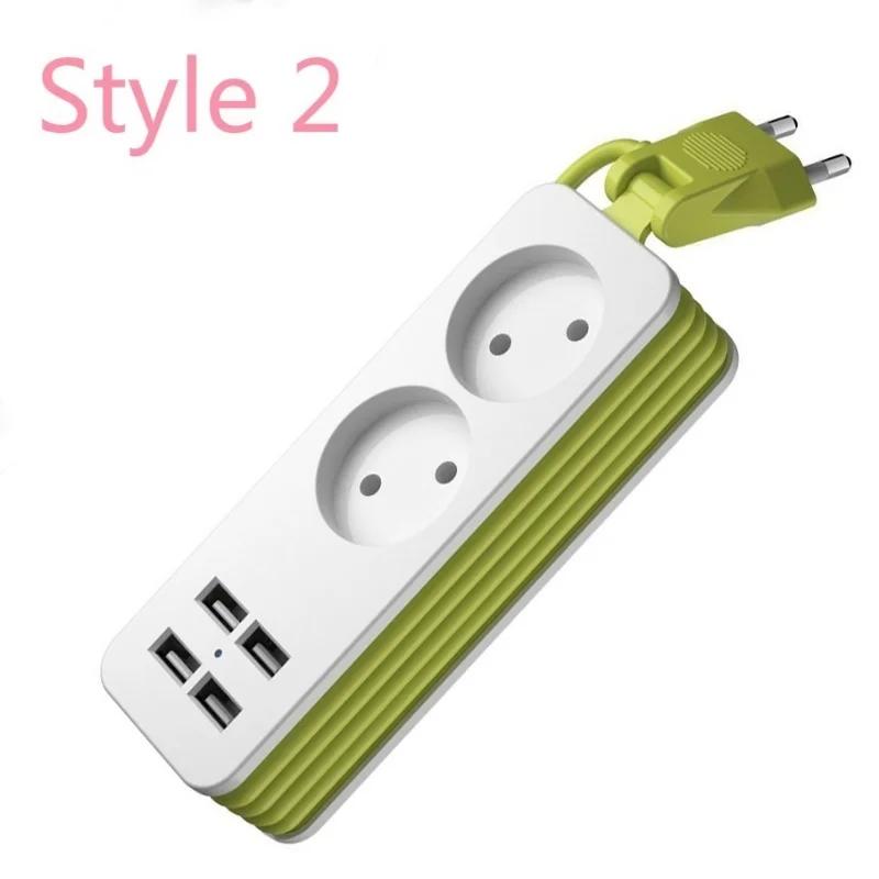 Steckdosenleiste 1/2 EU-Stecker 1200W 250V 1,5m Kabel Wand Mehrfachsteckdose Tragbar 4 USB-Anschlüsse