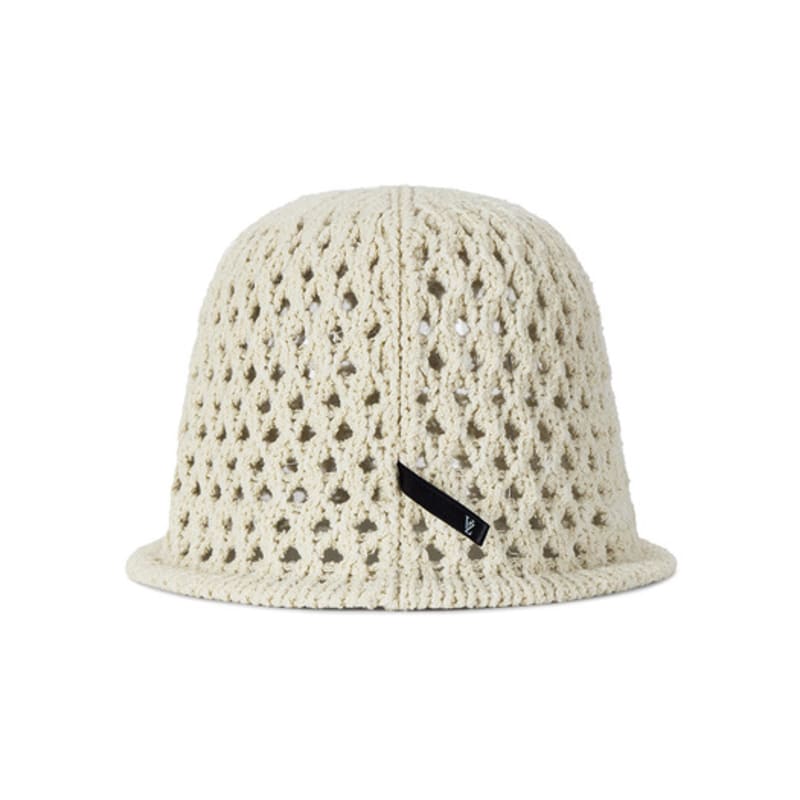 VARZAR VZ Long Label Punching Knit Bucket Hat Ivory
