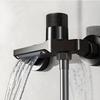 Modern Bathroom Faucet - Wall-Mounted Bathtub/Shower Mixer Tap with Hot & Cold Control, Concealed Valve, Matte Black Finish for