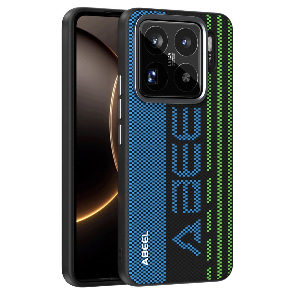 ABEEL For Xiaomi 15S Pro Case Compatible with MagSafe Printed PC TPU Aluminum Alloy Leather Phone Cover