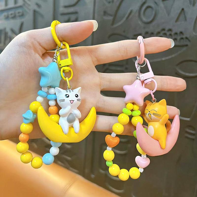 Cute Cartoon Cat Phone Charm Kitty Phone Lanyard Strap Key Chains Bag Pendant Decoration Handmade Gift Bag Charm