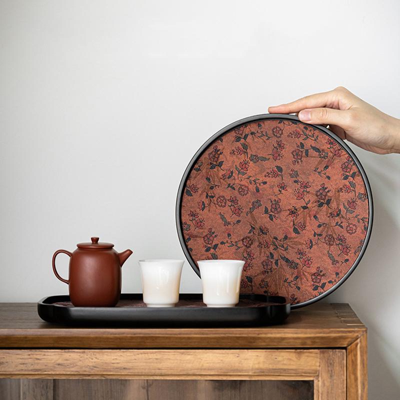 Retro Chinese Ancient Style Bamboo Tea Tray Ceremony Dry Bubble Tray Kung Fu Tea Ceremony Accessories Coffee Table Zen Tea Mat