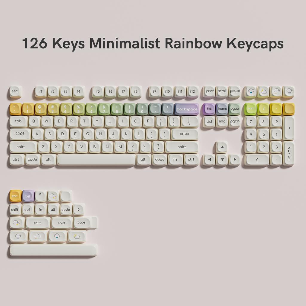 Xiaomi 132 Keys Green 5 Sides Dye Sublimation PBT Keycaps Cute MOA Profile Keycaps for Cherry Gateron MX Switches Mechanical Keyboards
