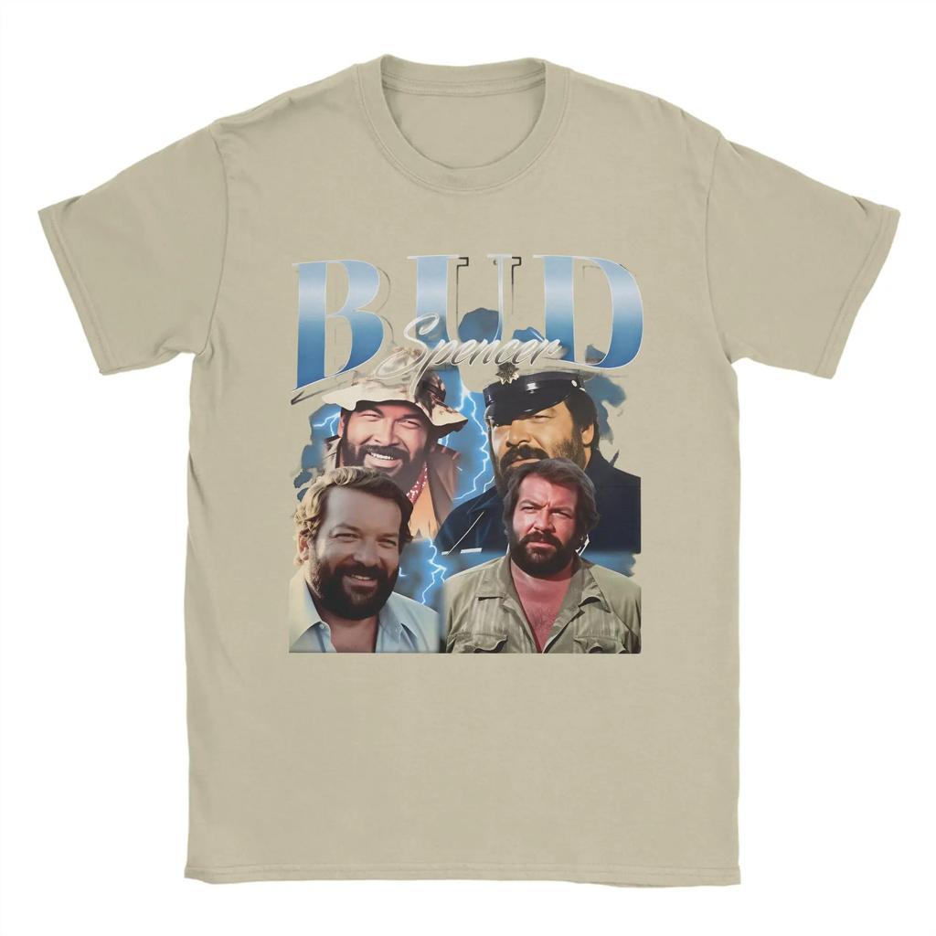 Bud Spencer Actor Poster T Shirt For Unisex Cotton Awesome Tshirt Round Collar Tees Short Sleeve Clothing Birthday Gift