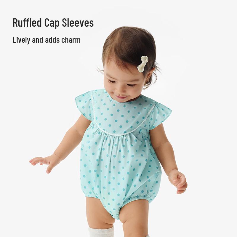 YEEHOO Baby Girl Polka Dot Floral Summer Romper