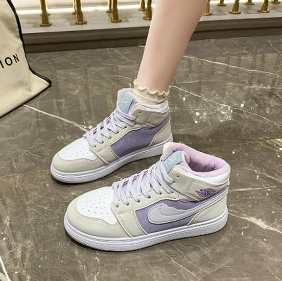 2024 Autumn Women's High-Top Canvas Fashion Shoes - Air Force 1 Style, Casual White Sneakers