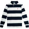 Polo Custom Slim Fit Krāsu bloku svītrains izšūts ponija logo ar garām piedurknēm polo krekls vīriešiem topi 710787910-001