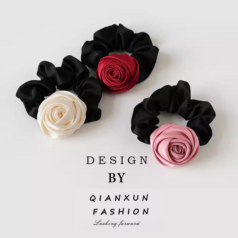 French Satin Vintage Rose Headband: 2024 Spring/Summer Collection Hair Accessory