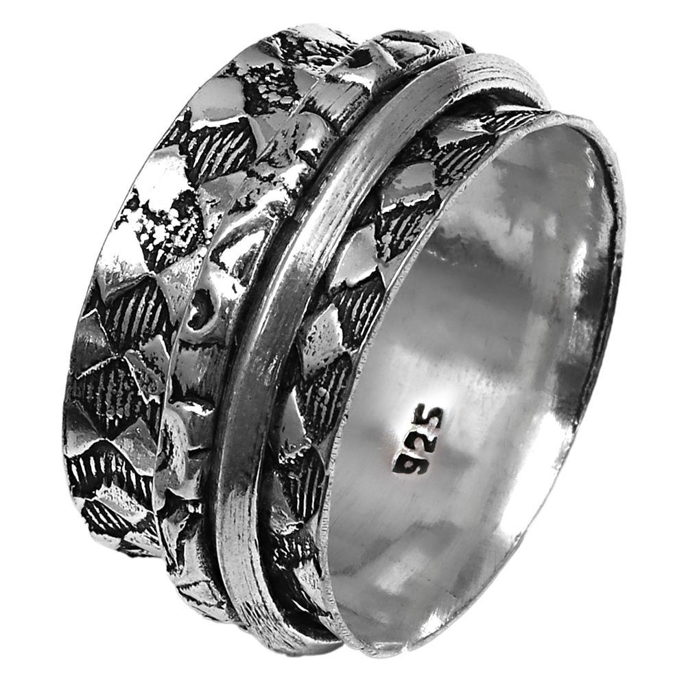 Silver Spinner Ring For Women Four Spinner Ring Fidget Silver Jewelry Ring"10"