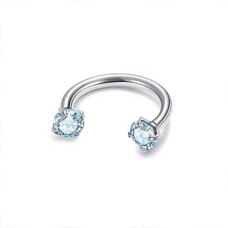 Horseshoe Nose Rings Stainless Steel Rianbow Cz  Nose Stud Lip Eyebrow Helix Ear Piercing Body Jewelry