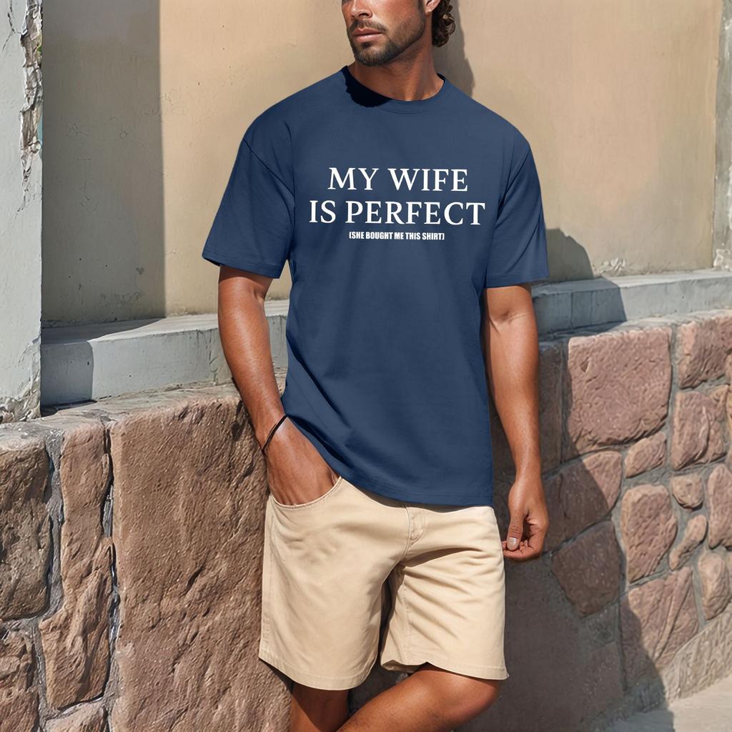 Men's Popular T-shirt Printed Round Neck Short Sleeve T-shirt