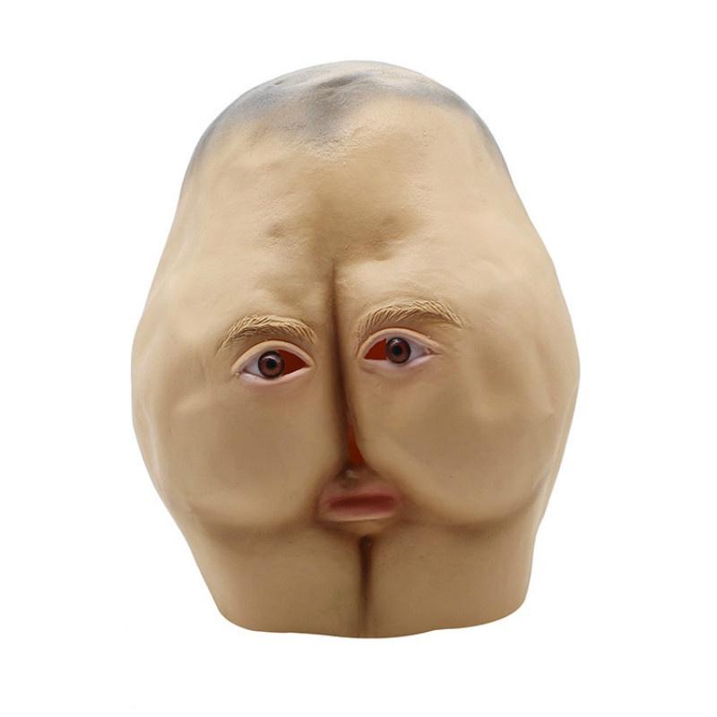 Lifelike Halloween Party Mask Featuring Eco-friendly Latex Butt Head Design