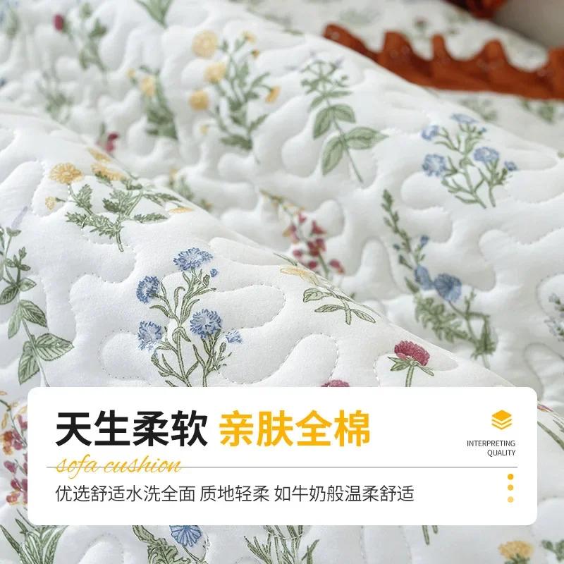 Selling All Cotton Small Fresh Floral Sofa Mat New Anti Slip Pad Cover Fabric Wash Cotton Sofa Cover Cloth Sofa Cover