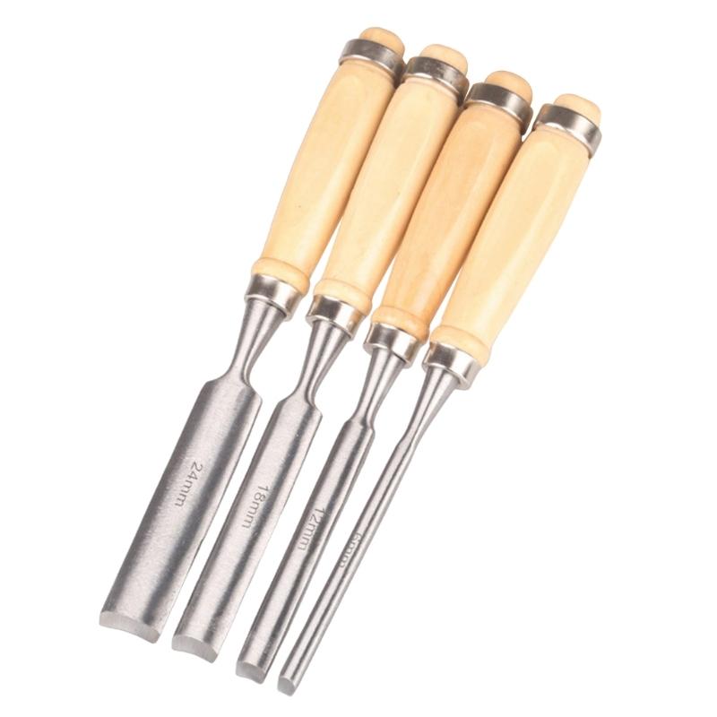 4Pcs Professional Wood Chisel for Woodworking Wood Handle Woodworking Carving Chisel Professional Carving Chisel 1