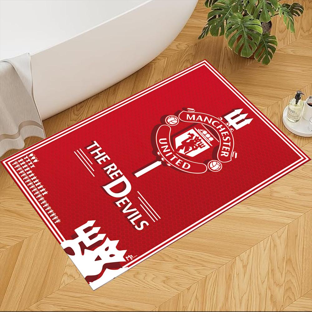 Red Devils United Pride 2D Printed Floor Mat Soft Plush Non-slip Bottom Corridor & Entryway Fashionable Home Decor Valentine's Day Gift