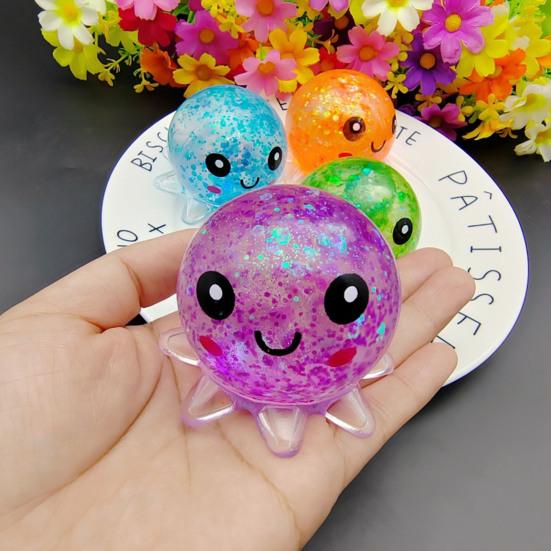 Glitzerndes Tier-Quetschspielzeug Stressabbau Salamander Kaninchen Bär Oktopus Capybara Sensorisches Spielzeug Dekompression Klarer Stressball Fidget-Spielzeug