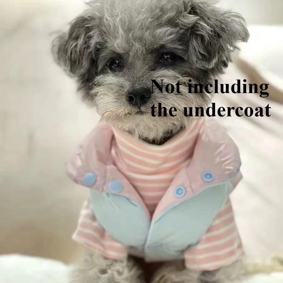 

Dog Coat Pet Clothing Winter Warmth Macaron Color-blocked Thickened Coat Two-legged Dog Vest Can Be Towed Pet Clothes XL синій