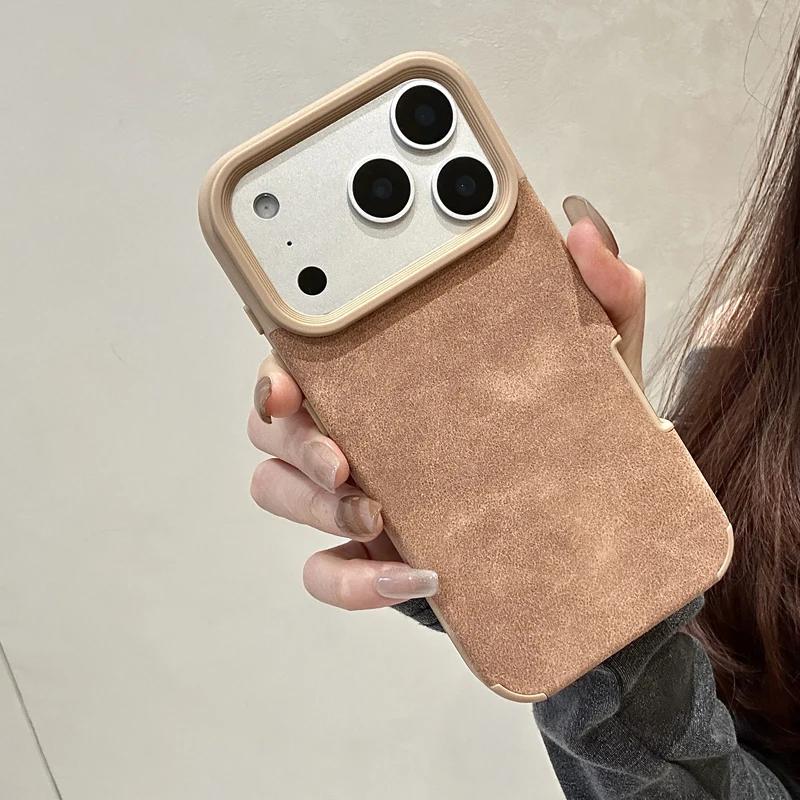 Solid Color Skin Feel Velvet Fabric Case for For Iphone 17 Air 16 15 14 Plus 13 12 11 Pro Max Soft TPU Shockproof Back Cover