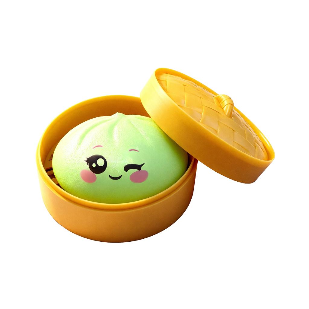 Knödel Stressbälle Spielzeug mit Dampfgarer Simulation Essen Squishies Brötchen Fidget Sensorisches Spielzeug für Zuhause Schreibtischdekoration Partygeschenke
