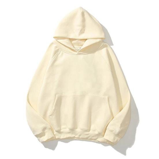 Men Hoodie with Solid Color Hood Large Front Pocket Pullover Sweatshirt Loose Fit Sports Tops Street Wear