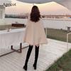 Solid Color Shawl Medium Long Women's Coat Winter New Fashion Fashion Fashion Collection Waist Casual Woolen Coat
