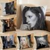 Classic Fashion Art Kate Moss-M Pillow Case Silky Elegant Comfort Sofa Bed Invisible Zipper Beach Pillowcase