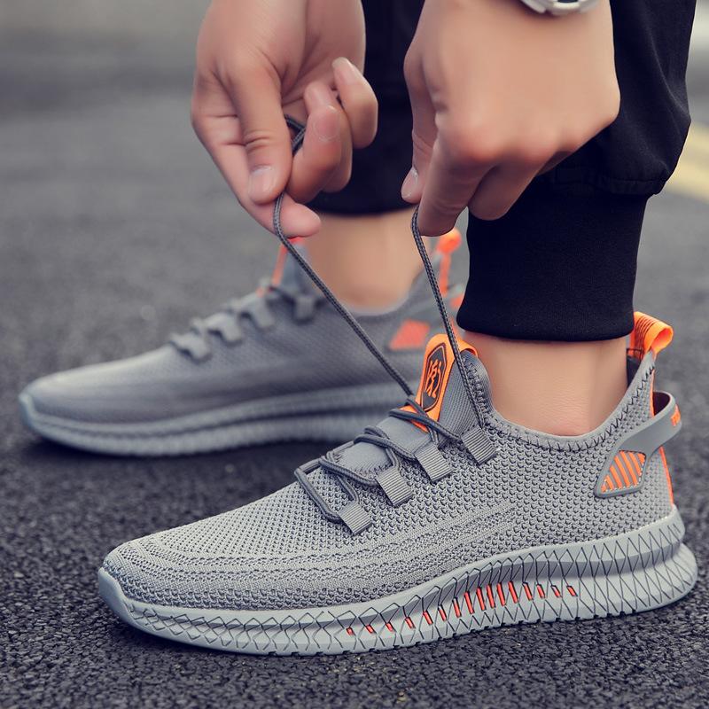 2023 Summer New Fashion Outdoor Mesh Trendy Lace Up Breathable Flyknit Shoes Sports Running Shoes